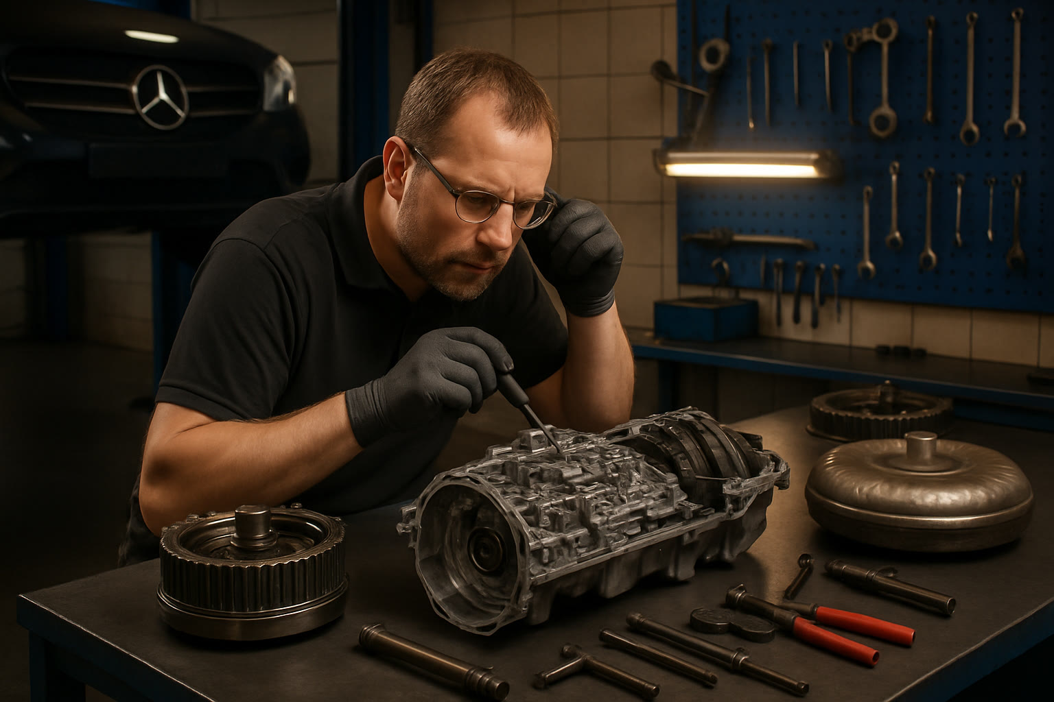 Диагностика шума в АКПП Mercedes-Benz в техцентре MB Doctor