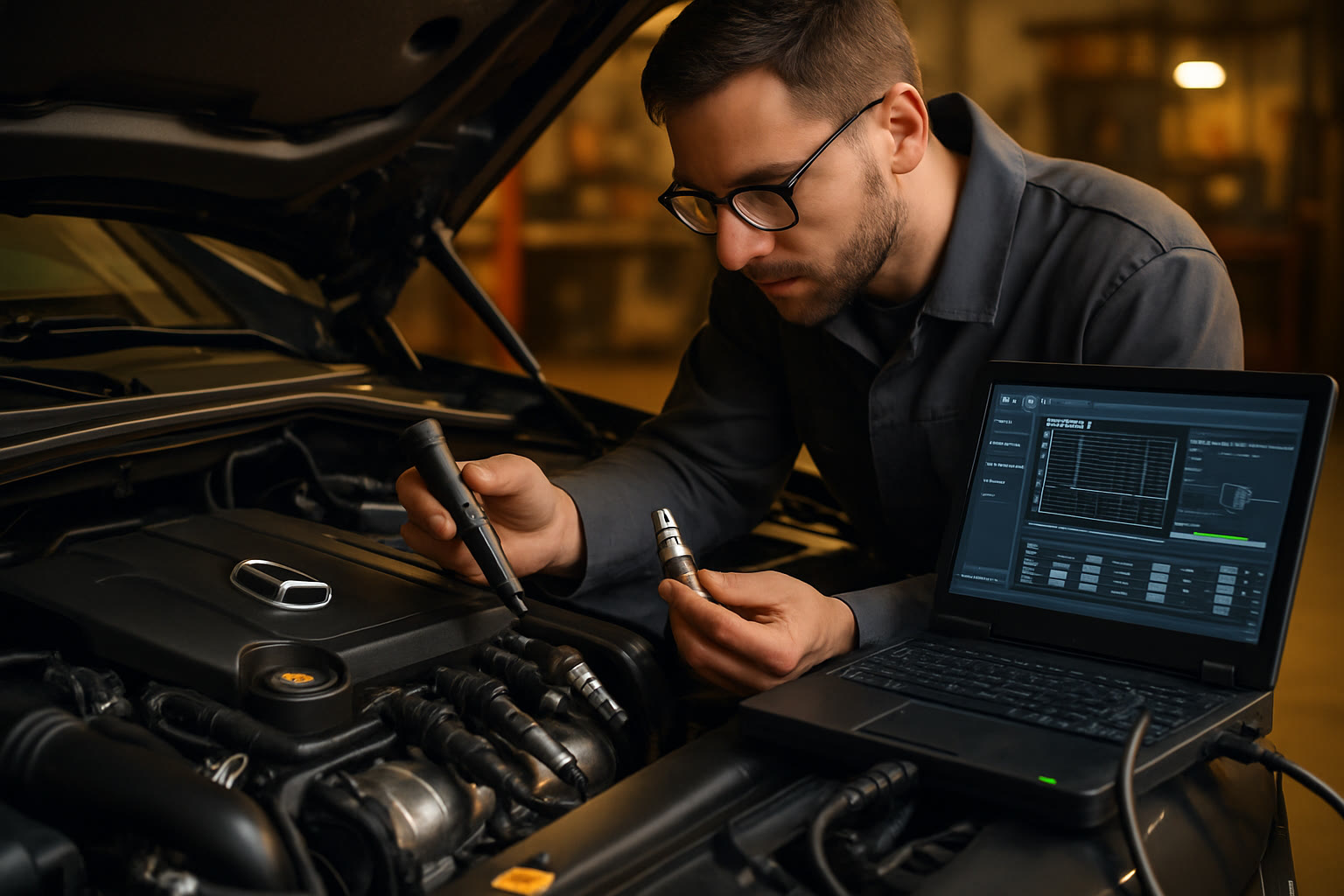 Диагностика троения двигателя Mercedes-Benz в сервисе MB Doctor
