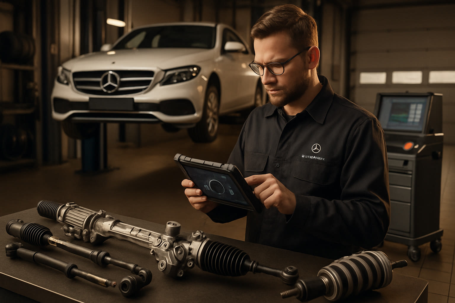 Диагностика вибрации руля Mercedes-Benz